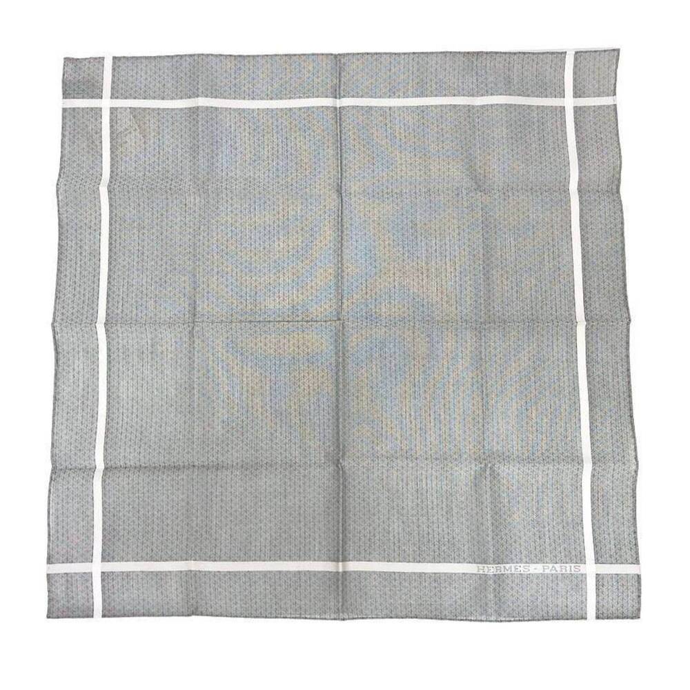 HERMES Hermes Handkerchief 161014G MOUSHOIR JACQUAD DH Cotton Carre Unisex Po...